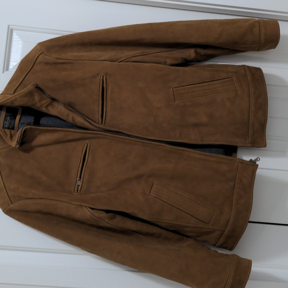 Men's Tasso Elba Nubuck Leather Jacket